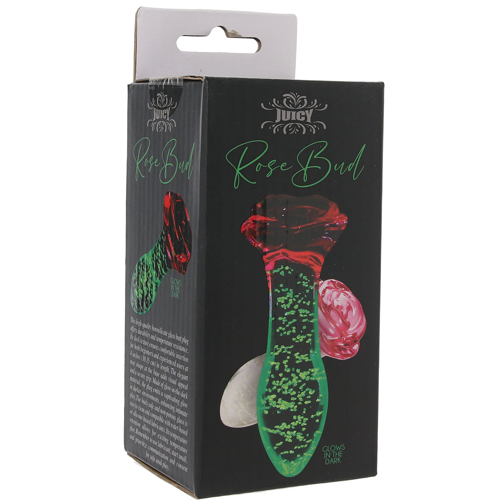 Juicy Glass Glowing Rose Bud Plug Anal Sex Toys > Butt Plugs