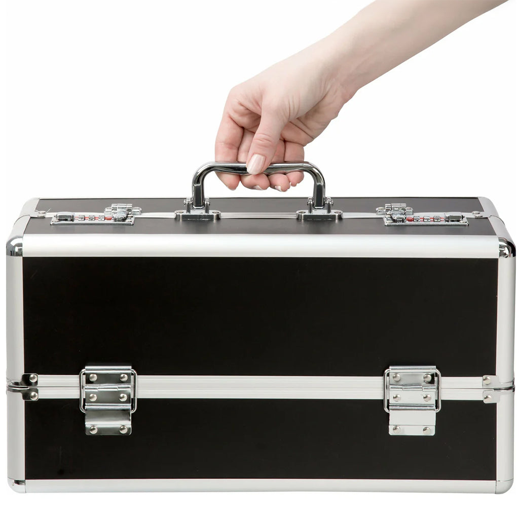 Simple and True Lockable Large Vibrator Case in Black Toy Storage