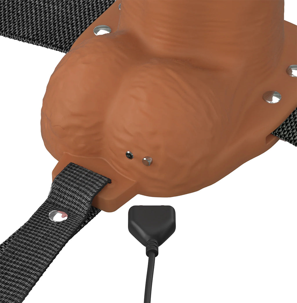 Fantasy X-tensions 8 Inch Hollow Strap-On Vibe in Brown Male Enhancement > Extenders and Sleeves