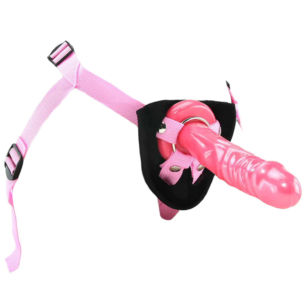 Shane's World Pink Harness with Stud Dildo Sex Toys > Strap-On and Harnesses