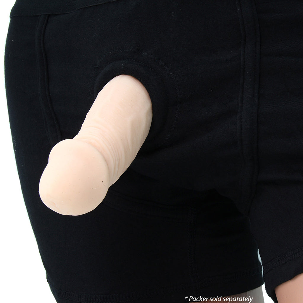 Packer Gear Black Boxer Brief Harness in 2X/3X Dildo Sex Toys > Strap-On and Harnesses