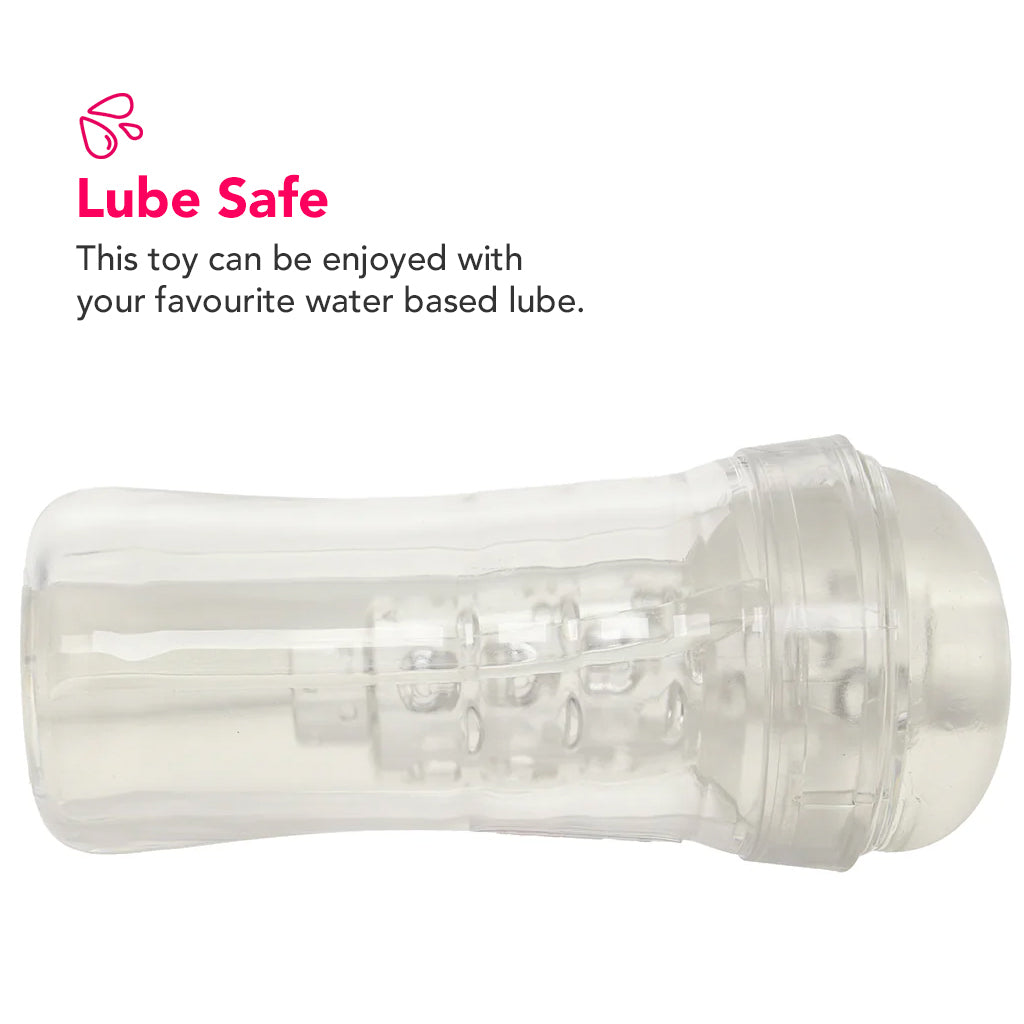 PDX Elite ViewTube Plus See-Thru EZ-Grip Stroker Male Masturbators > Discreet Masturbators