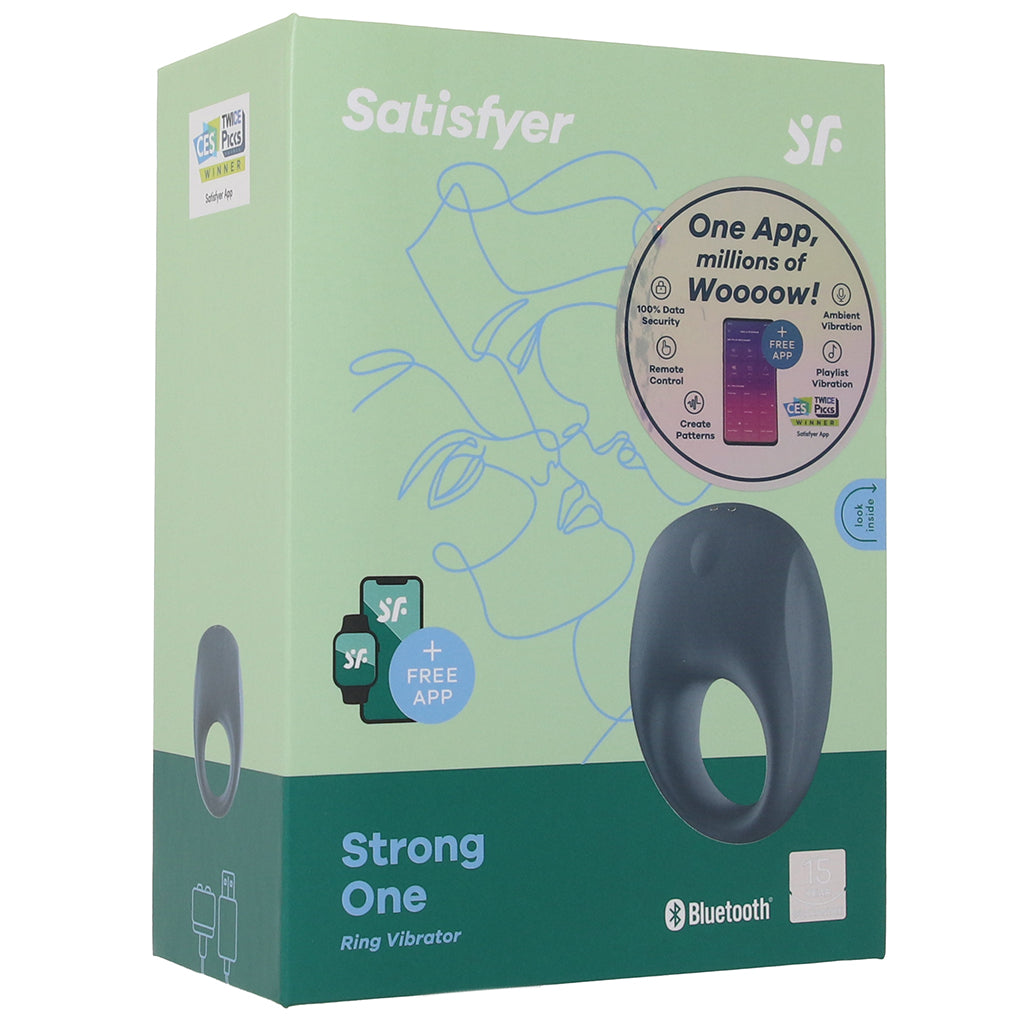 Satisfyer Strong One Ring Vibe in Blue Cock Rings