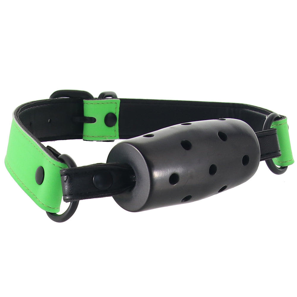 Ouch! Glow in the Dark Breathable Cylinder Gag Bondage and Fetish > Ball Gags & Mouth Restraints