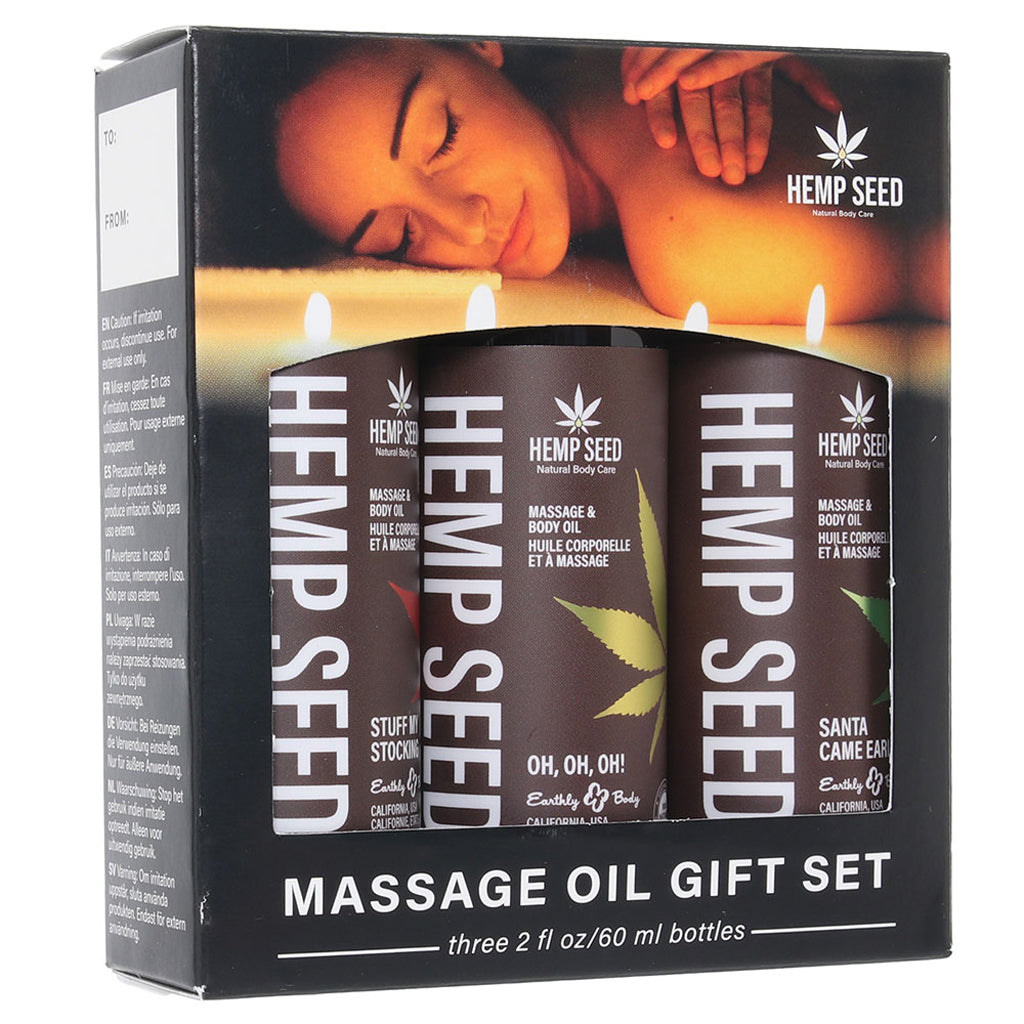 Hemp Seed Massage Oil Gift Set in 3 x 2oz/60ml Sensual Love > Massage