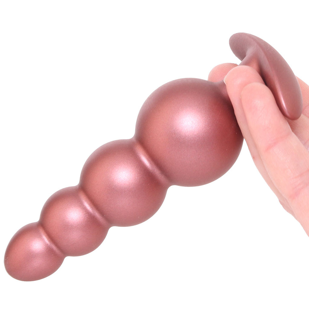 Ouch! Smooth Silicone Beaded Butt Plug in Rose Gold Anal Sex Toys > Butt Plugs