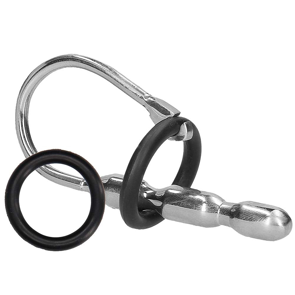 Ouch! 10mm Steel Urethral Sounding Plug with Silicone Ring Bondage and Fetish > Cock and Ball Devices