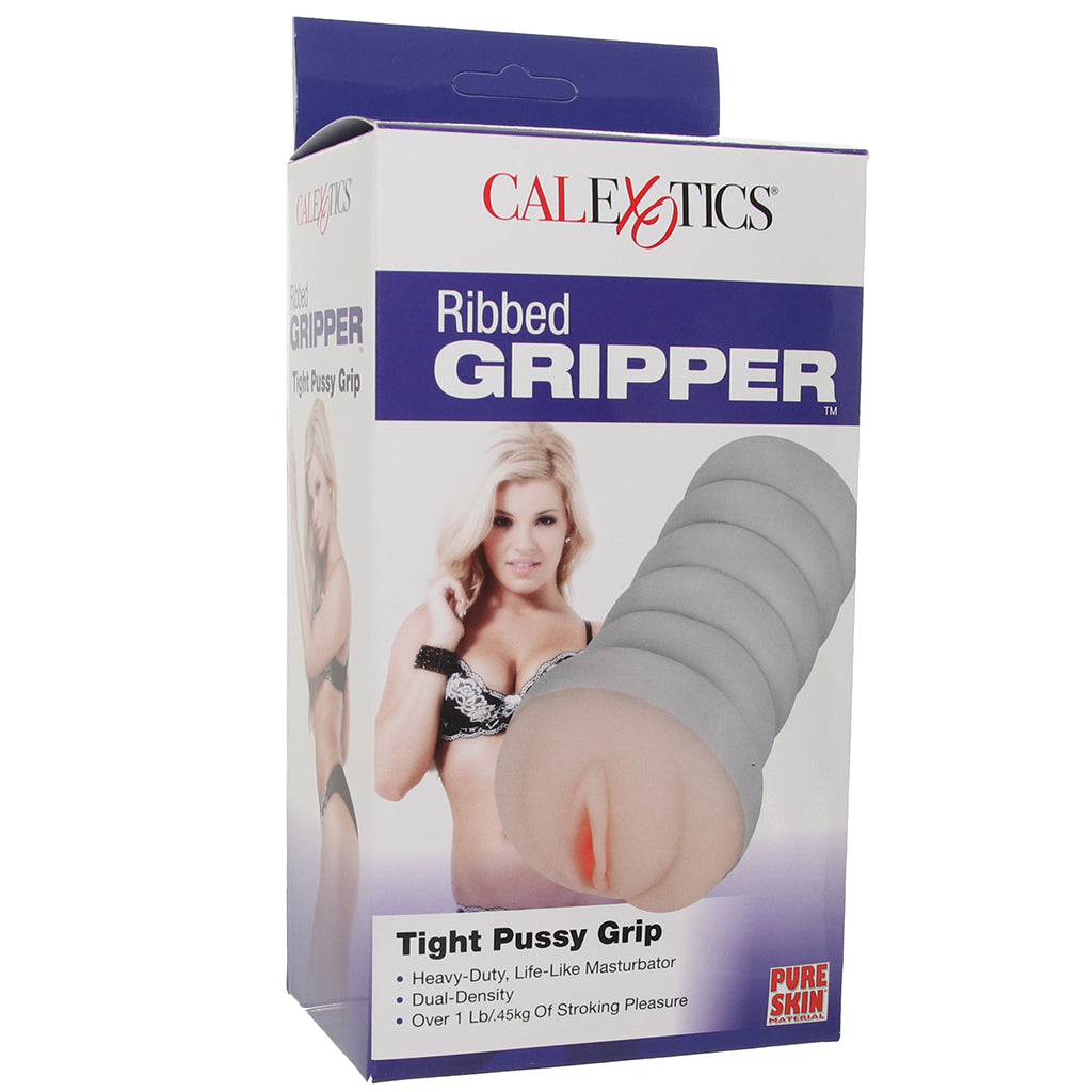 Ribbed Gripper Tight Pussy Stroker in Light Male Masturbators > Pocket Strokers