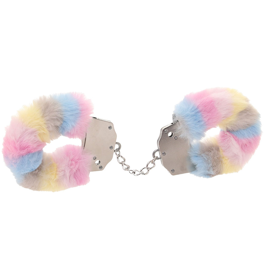 Ouch! Heavy Duty Fluffy Cuffs in Multi-Colour Bondage and Fetish > Wrist and Ankle Cuffs