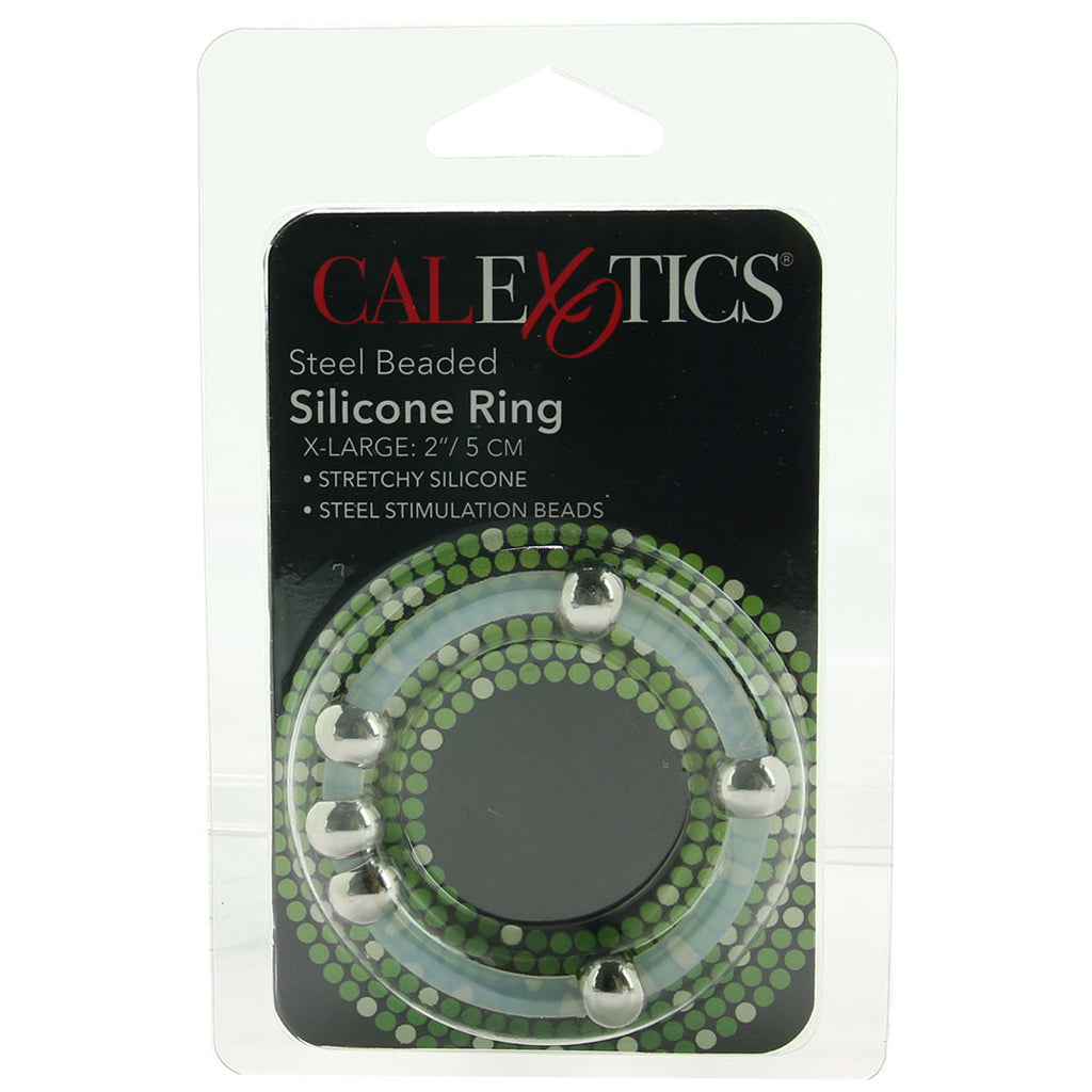 XL Steel Beaded Silicone Rings Cock Rings