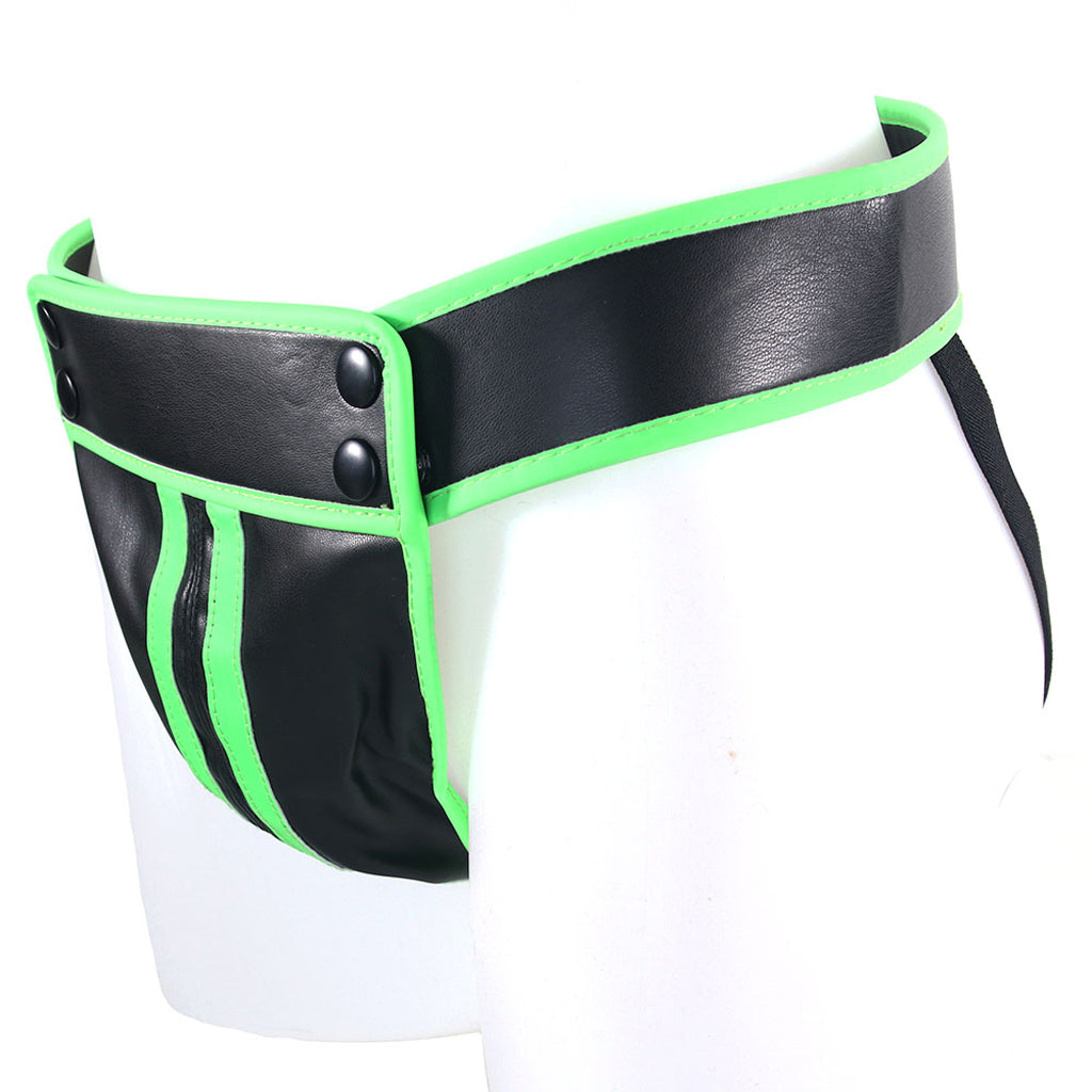 Ouch! Glow In The Dark Striped Pouch Jock Strap /M Bondage and Fetish > Men's Bondage Wear