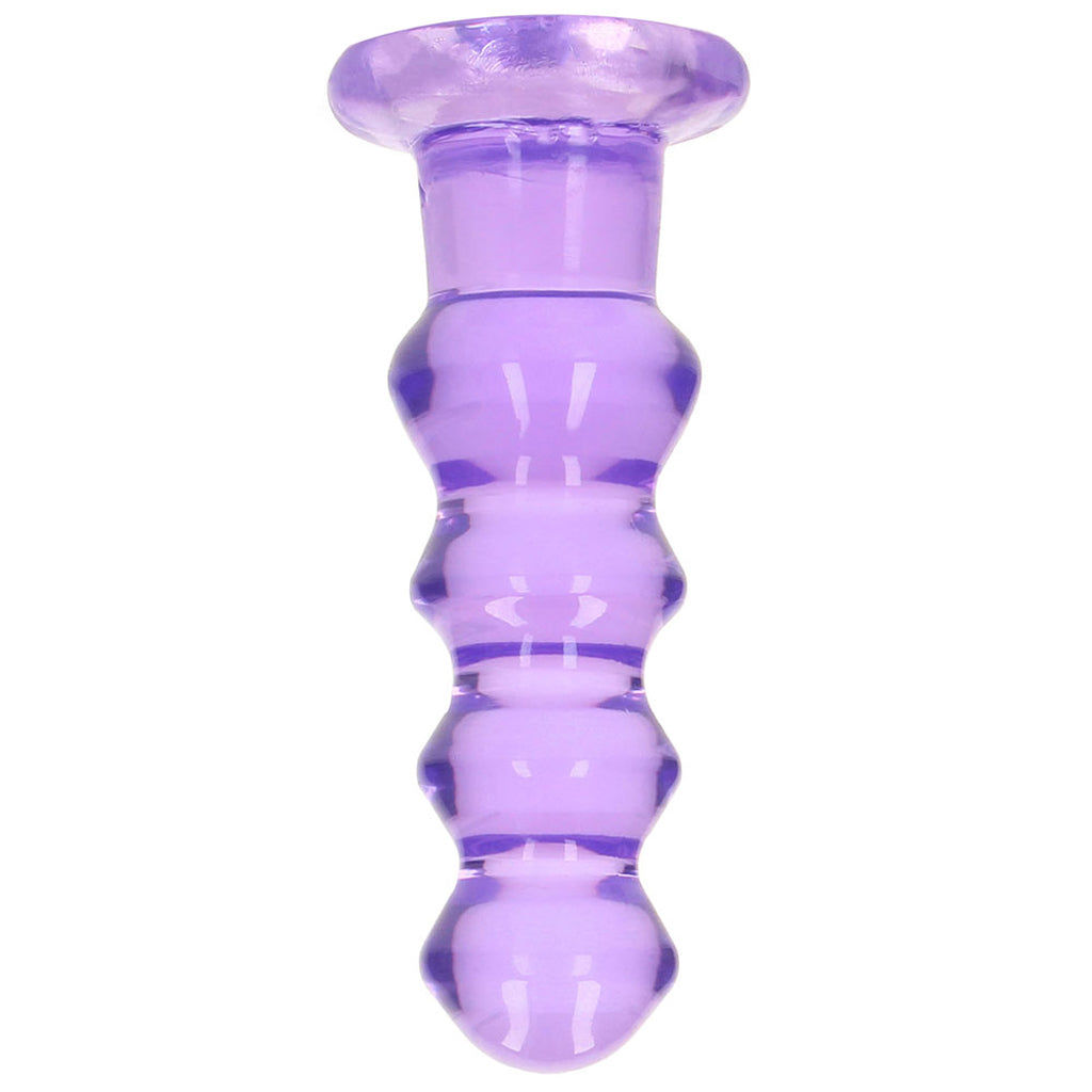 RealRock Crystal Clear Jelly 5.5 Inch Curvy Dildo in Purple Dildo Sex Toys > Anal Dildos