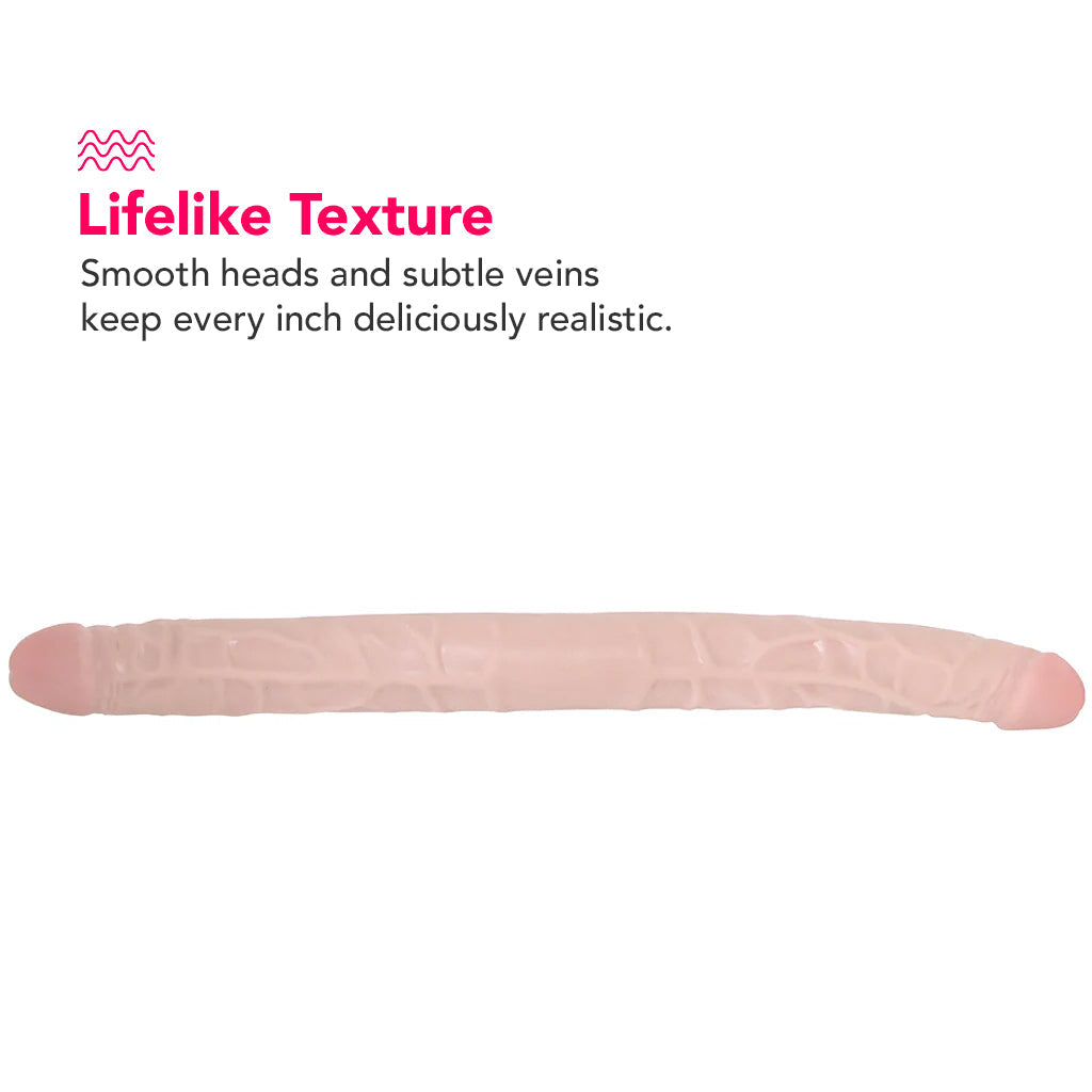 Dr. Skin+ 16.5 Inch Posable Silicone Double Dildo Dildo Sex Toys > Double Ended Dildos
