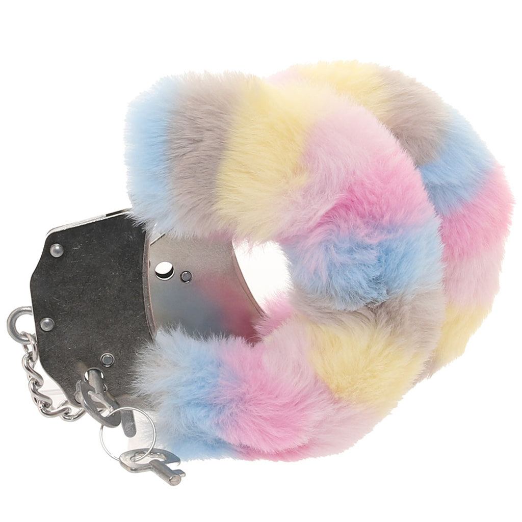 Ouch! Heavy Duty Fluffy Cuffs in Multi-Colour Bondage and Fetish > Wrist and Ankle Cuffs