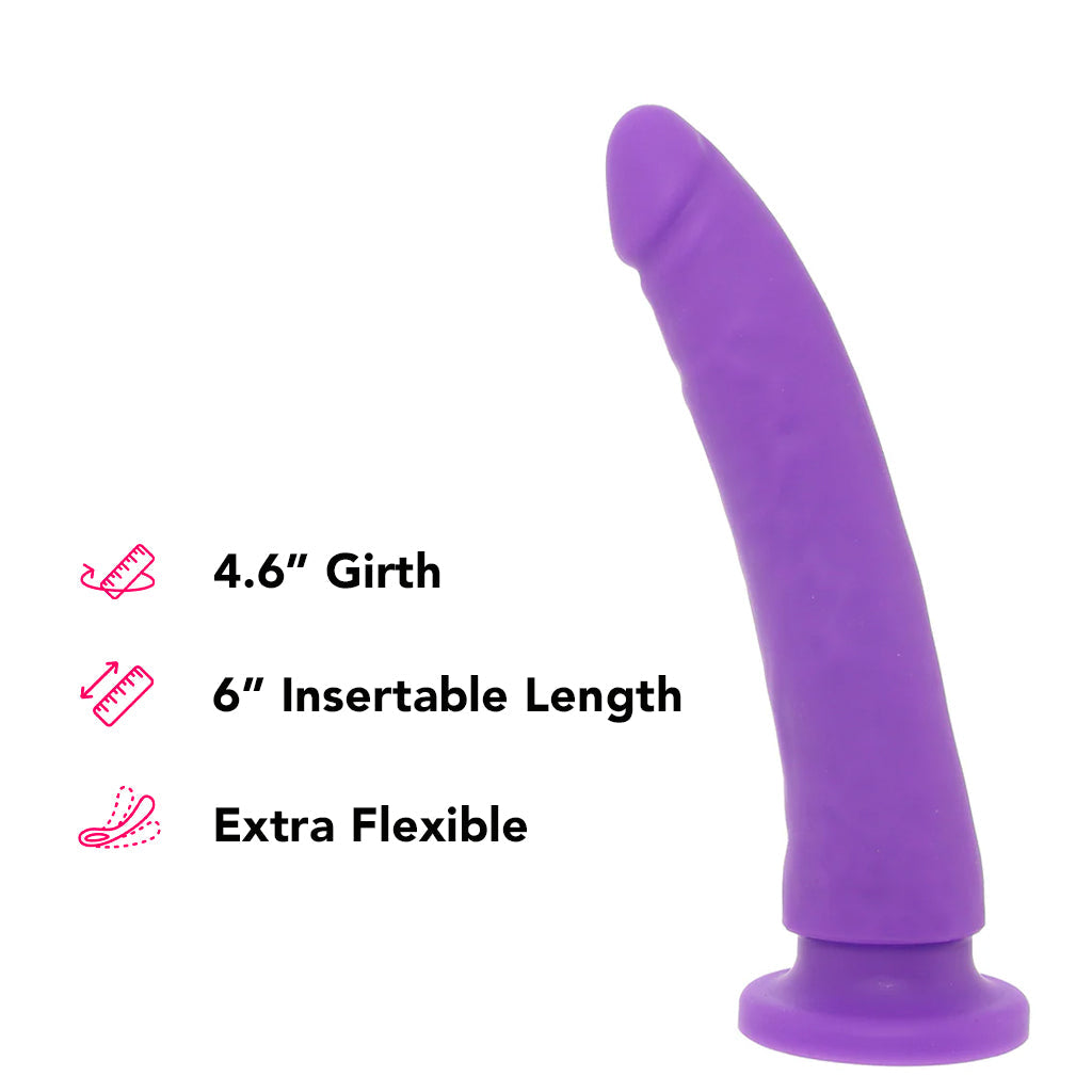 PinkCherry Premium 6.5 Inch Purple Silicone Realistic Dildo Dildo Sex Toys > Realistic Dildos