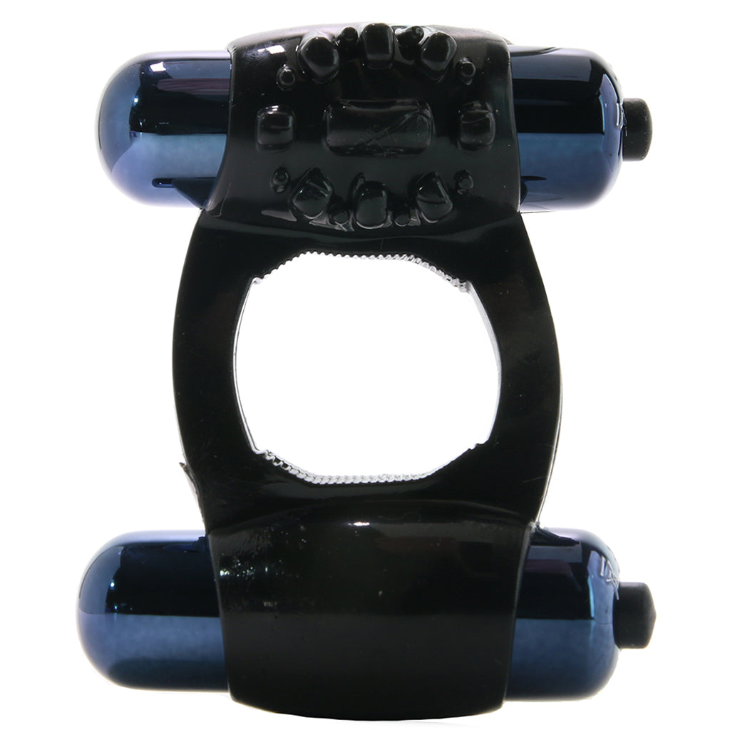 Duo-Vibrating Super Ring in Black Cock Rings