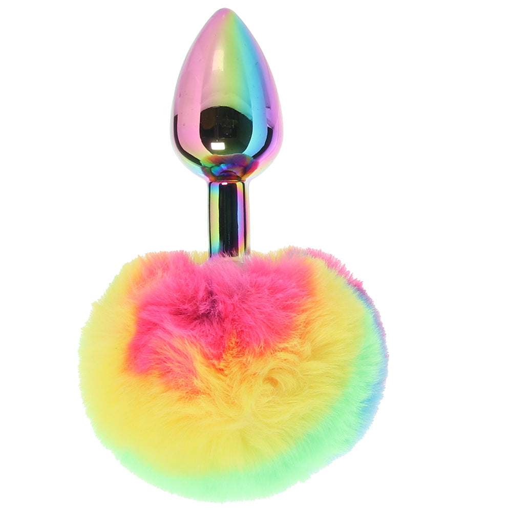 Gemsations 3 Inch Bunny Tail Butt Plug in Rainbow Anal Sex Toys > Butt Plugs