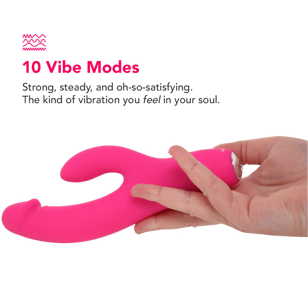 PinkCherry Realistic Slim Rabbit Vibe in Pink Vibrators > Rabbit Vibrators