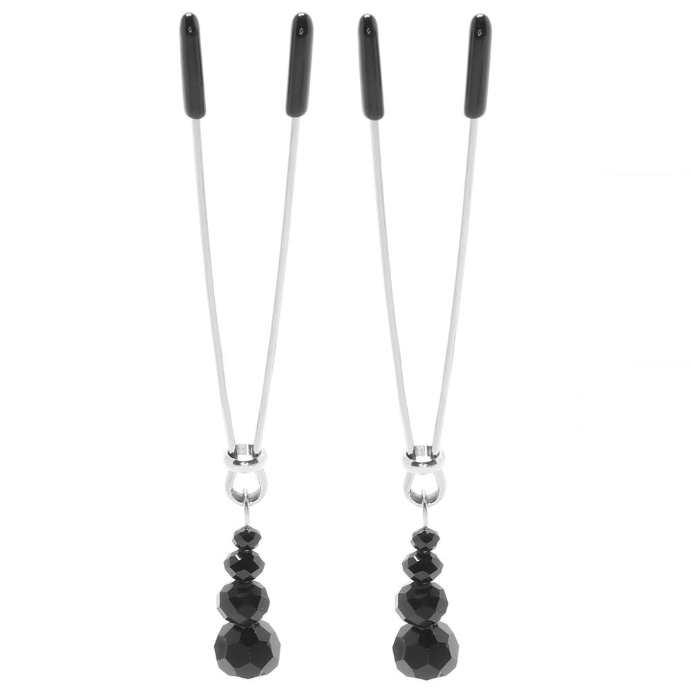 Adjustable Beaded Tweezer Nipple Clips Bondage and Fetish > Nipple Stimulators & Clamps