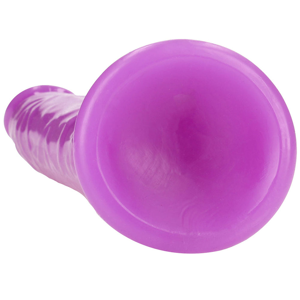 RealRock Glow In The Dark 8 Inch Slim Dildo in Purple Dildo Sex Toys > Realistic Dildos