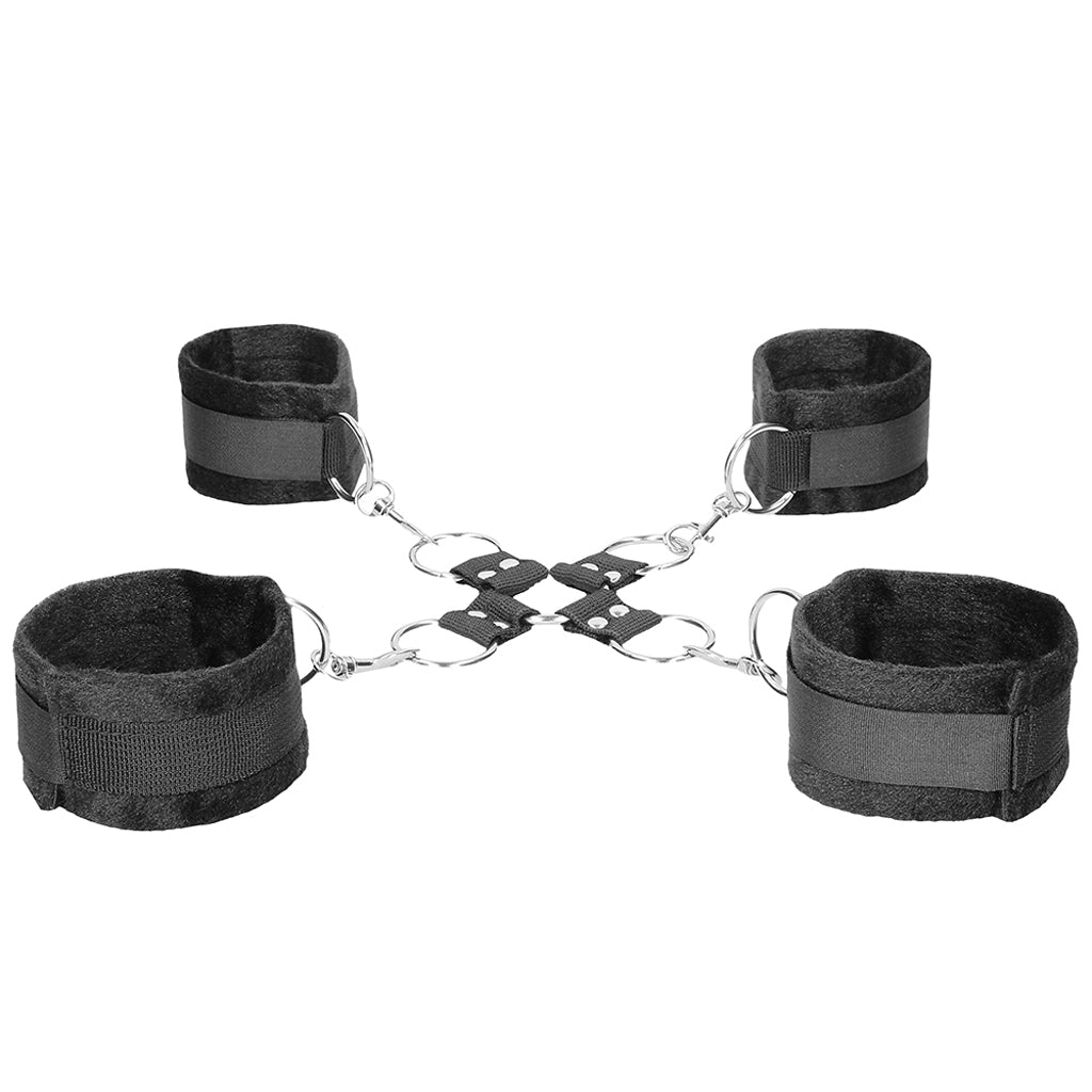 Black & White Velcro Hogtie With Cuffs Bondage and Fetish > Wrist and Ankle Cuffs