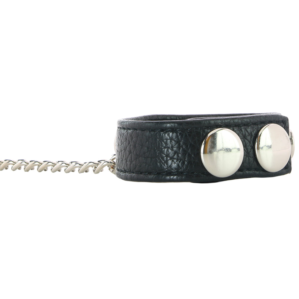 Blue Line Snap Cock Ring with Leash Bondage and Fetish > Cock and Ball Devices