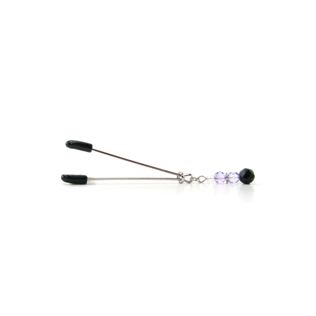 Tweezer Clit Clamp with Purple Beads Bondage and Fetish > Nipple Stimulators & Clamps