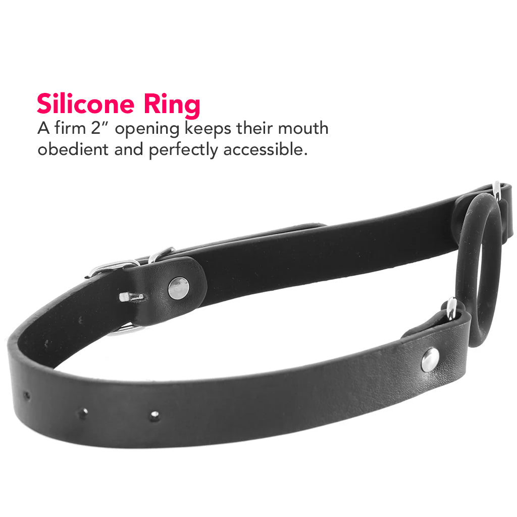Ouch! Silicone Rigid Ring Gag in Black Bondage and Fetish > Ball Gags & Mouth Restraints