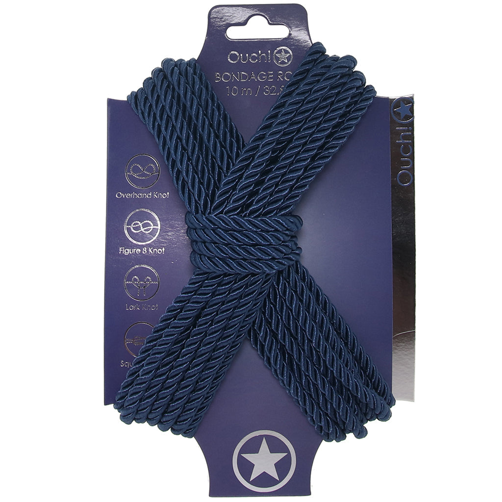 Ouch! 32.8'/10m Bondage Rope in Navy Blue Bondage and Fetish > Restraints
