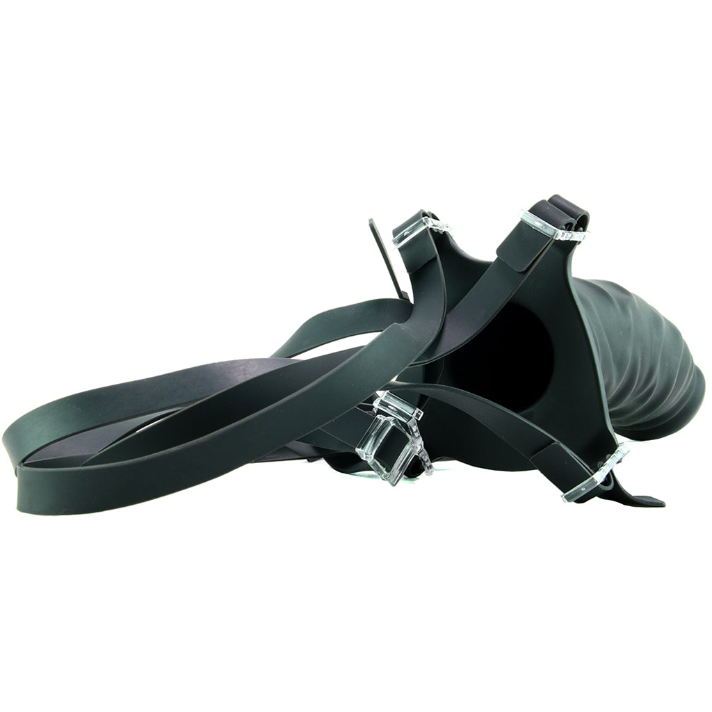 Extreme 7 Inch Silicone Hollow Strap-On in Black Dildo Sex Toys > Strap-On and Harnesses