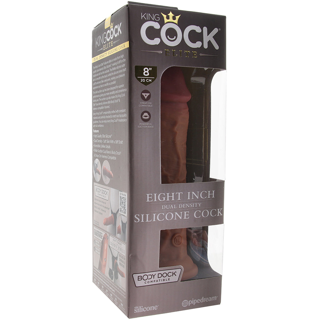 King Cock Elite Dual Density 8 Inch Silicone Cock in Tan Dildo Sex Toys > Realistic Dildos