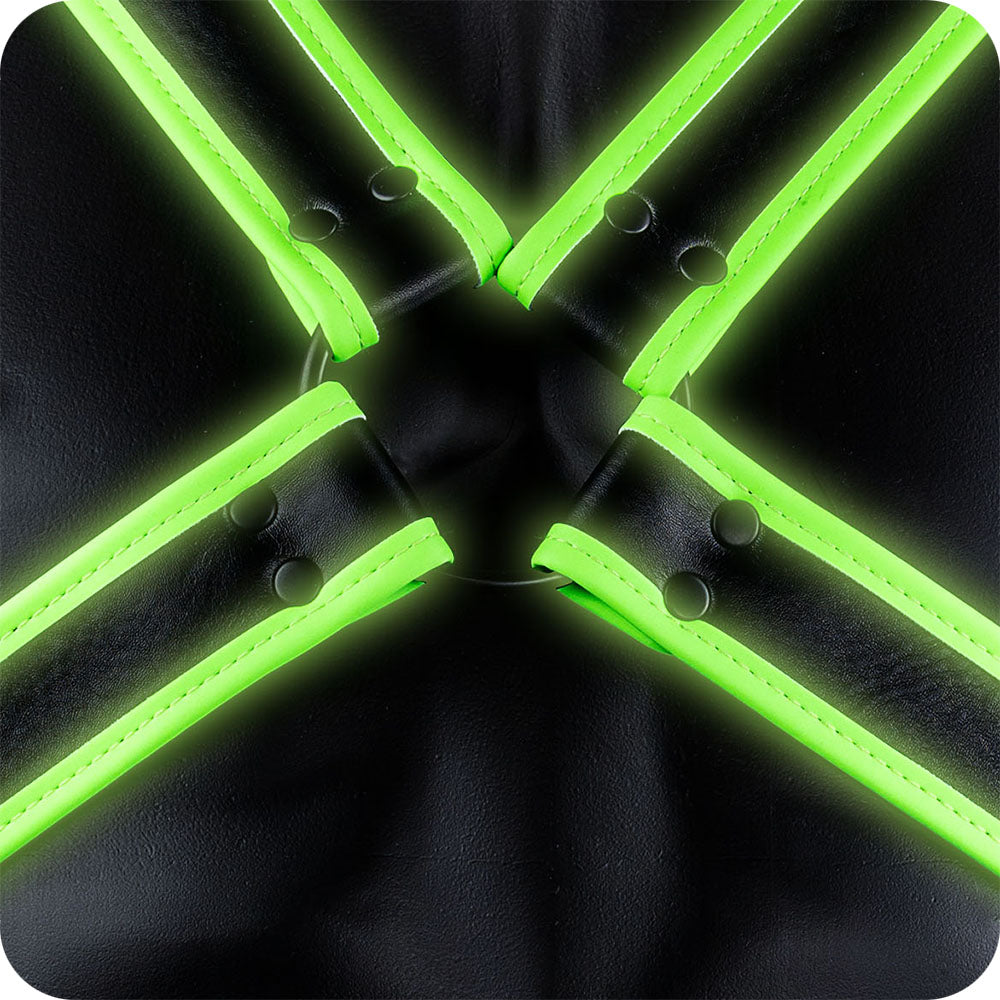 Ouch! Glow In The Dark Cross Harness /XL Bondage and Fetish > Men's Bondage Wear