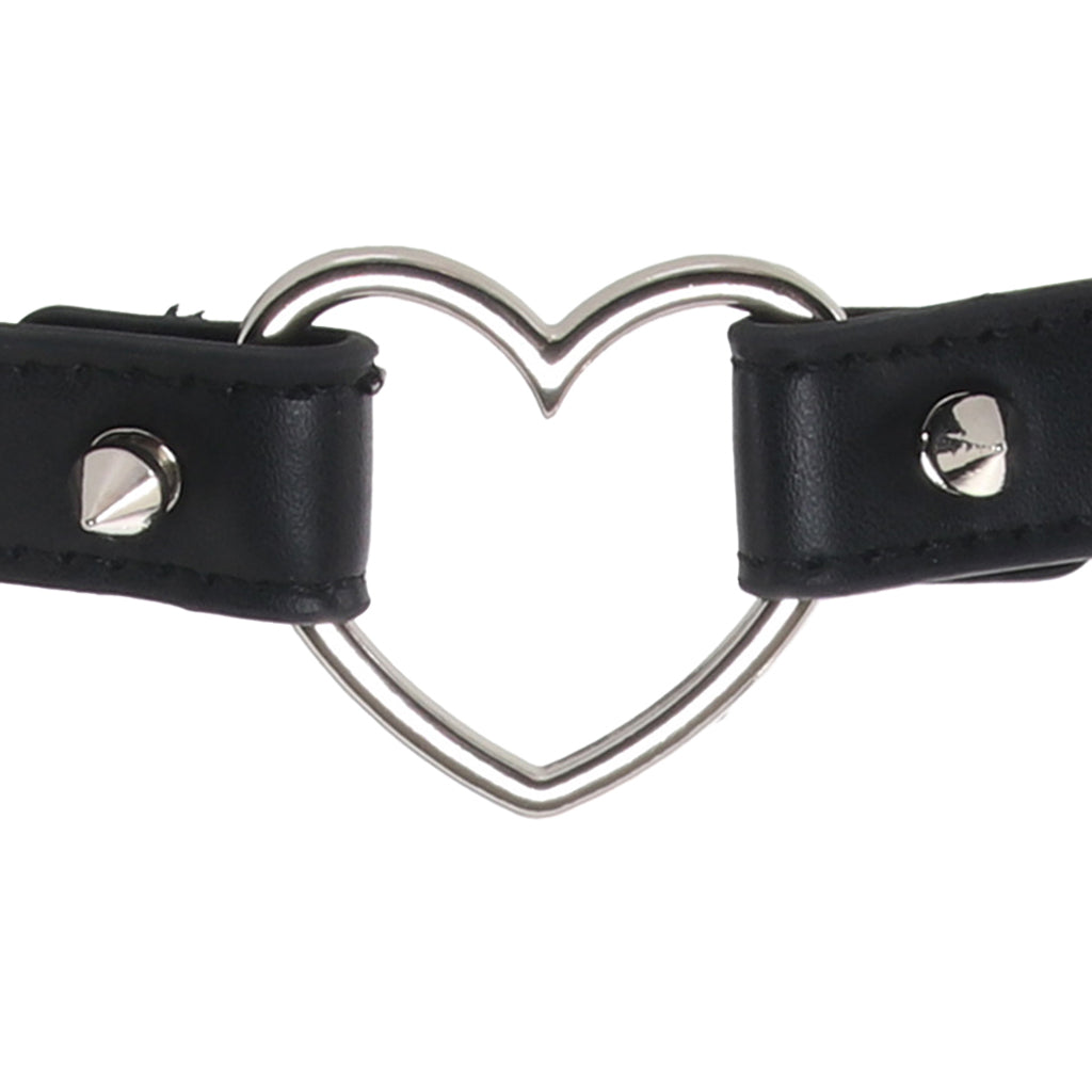 Master Series Spiked Heart Choker in Black Bondage and Fetish > Tools & Accessories