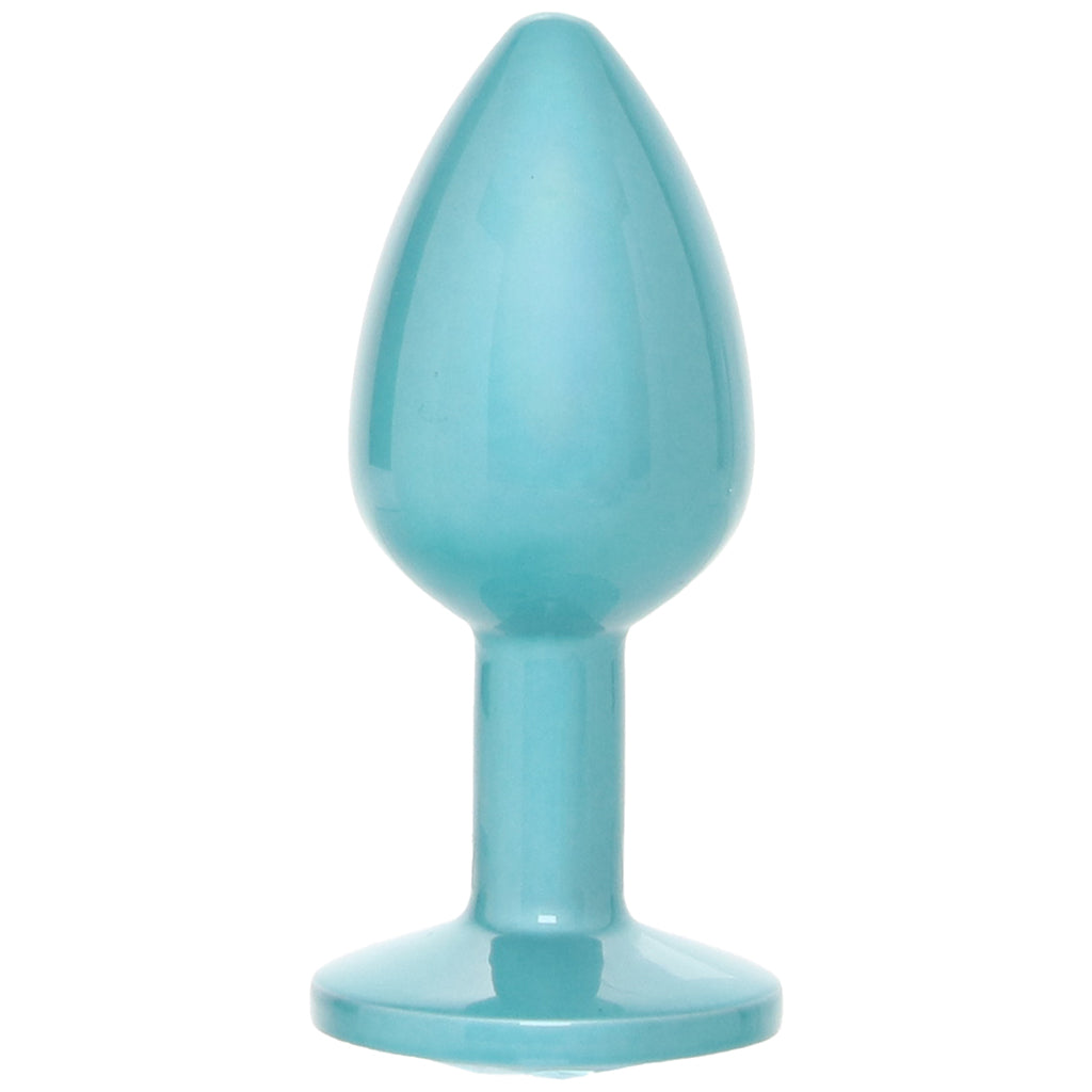 Rear Assets Medium Metal Butt Plug in Teal Anal Sex Toys > Butt Plugs