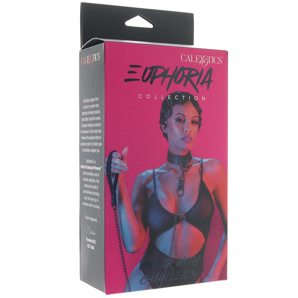 Euphoria Collar With Chain Leash Bondage and Fetish > Leashes and Collars