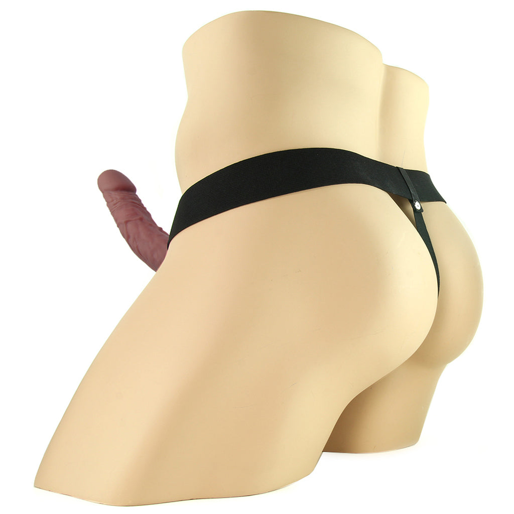Fetish Fantasy 9 Inch Hollow Strap-On with Balls in Chocola Dildo Sex Toys > Strap-On and Harnesses