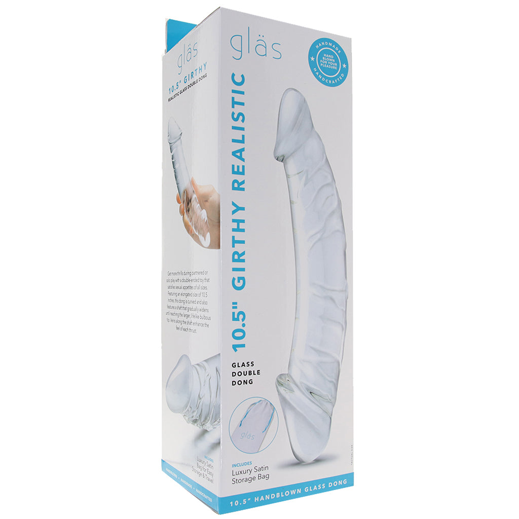 gläs 10.5 Inch Girthy Realistic Double Ended Dildo Dildo Sex Toys > G-Spot Dildos