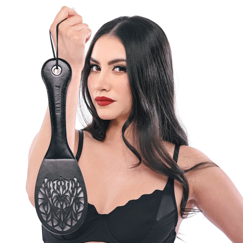 Sex & Mischief Lace Impression Spanker Paddle Bondage and Fetish > Whips and Crops