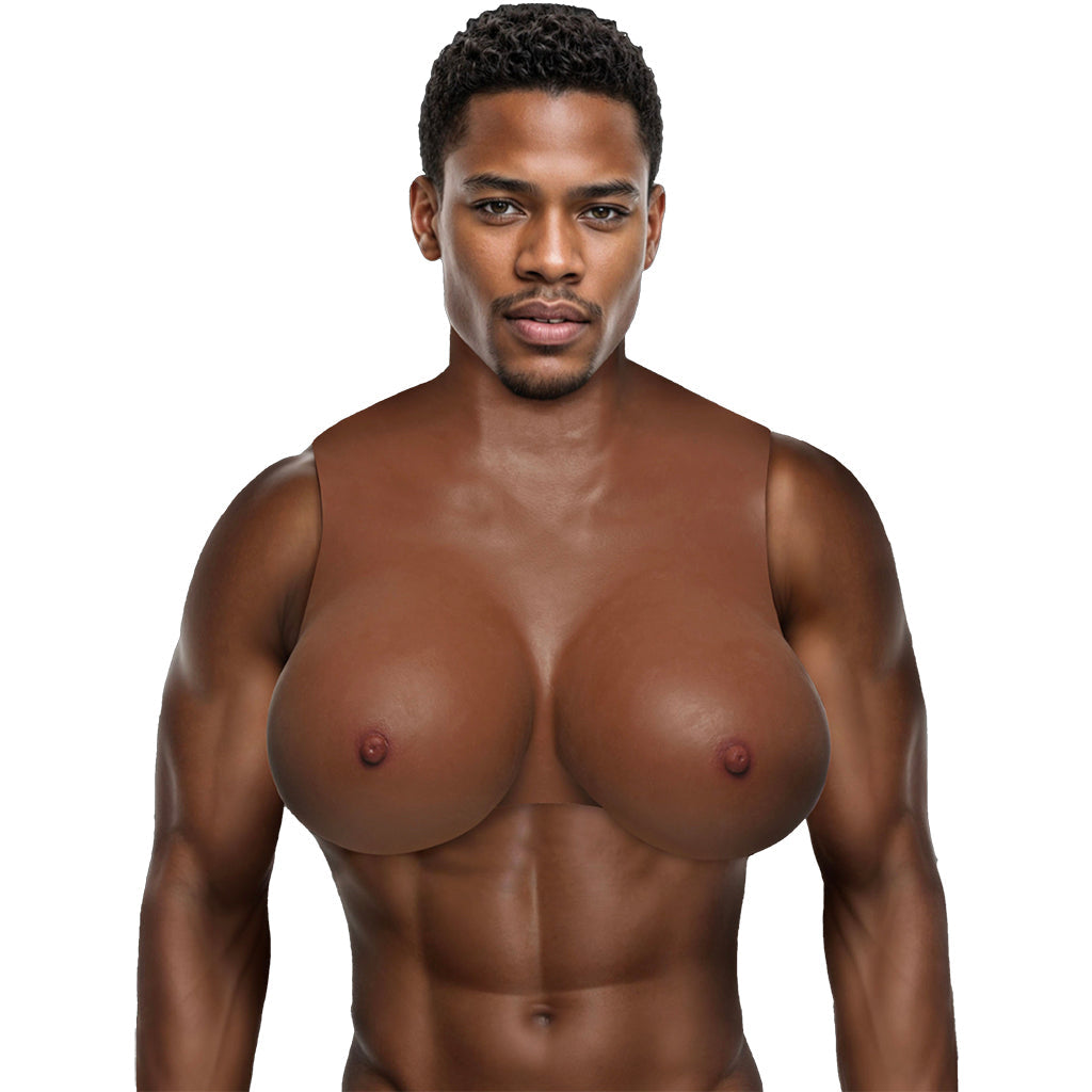 Master Series Perky Pair G-Cup Silicone Breasts in Dark Sexual Wellness > Gender Expression and Affirmation