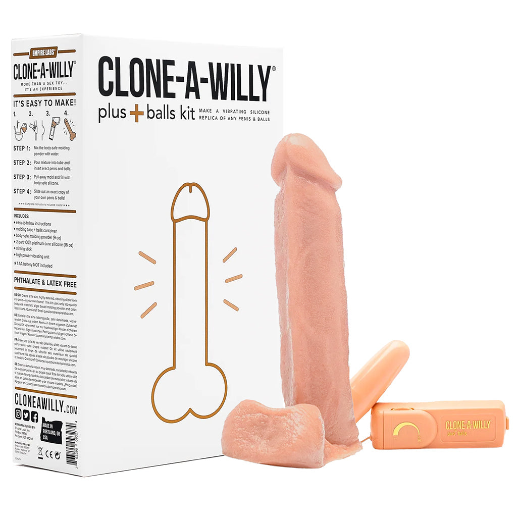 Clone-A-Willy & Balls Vibe Kit in Light Skin Tone Dildo Sex Toys > Realistic Dildos