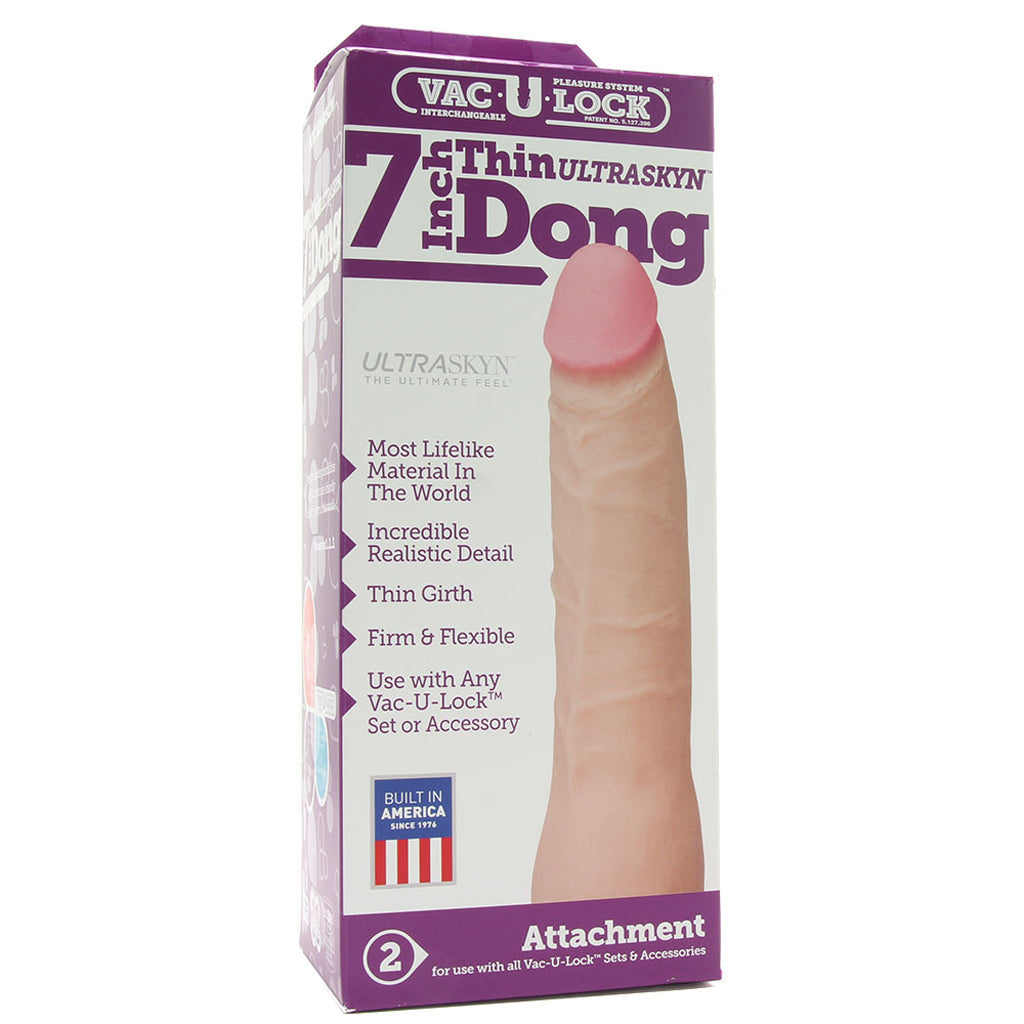 7 Inch Thin ULTRASKYN Vac-U-Lock Dildo in White Dildo Sex Toys > Realistic Dildos