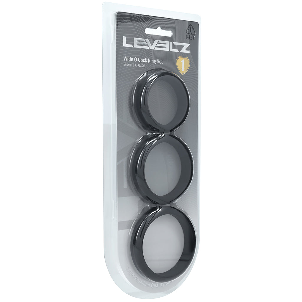 LEVELZ 3 Piece Wide O Cock Ring Set in L-XXL Cock Rings