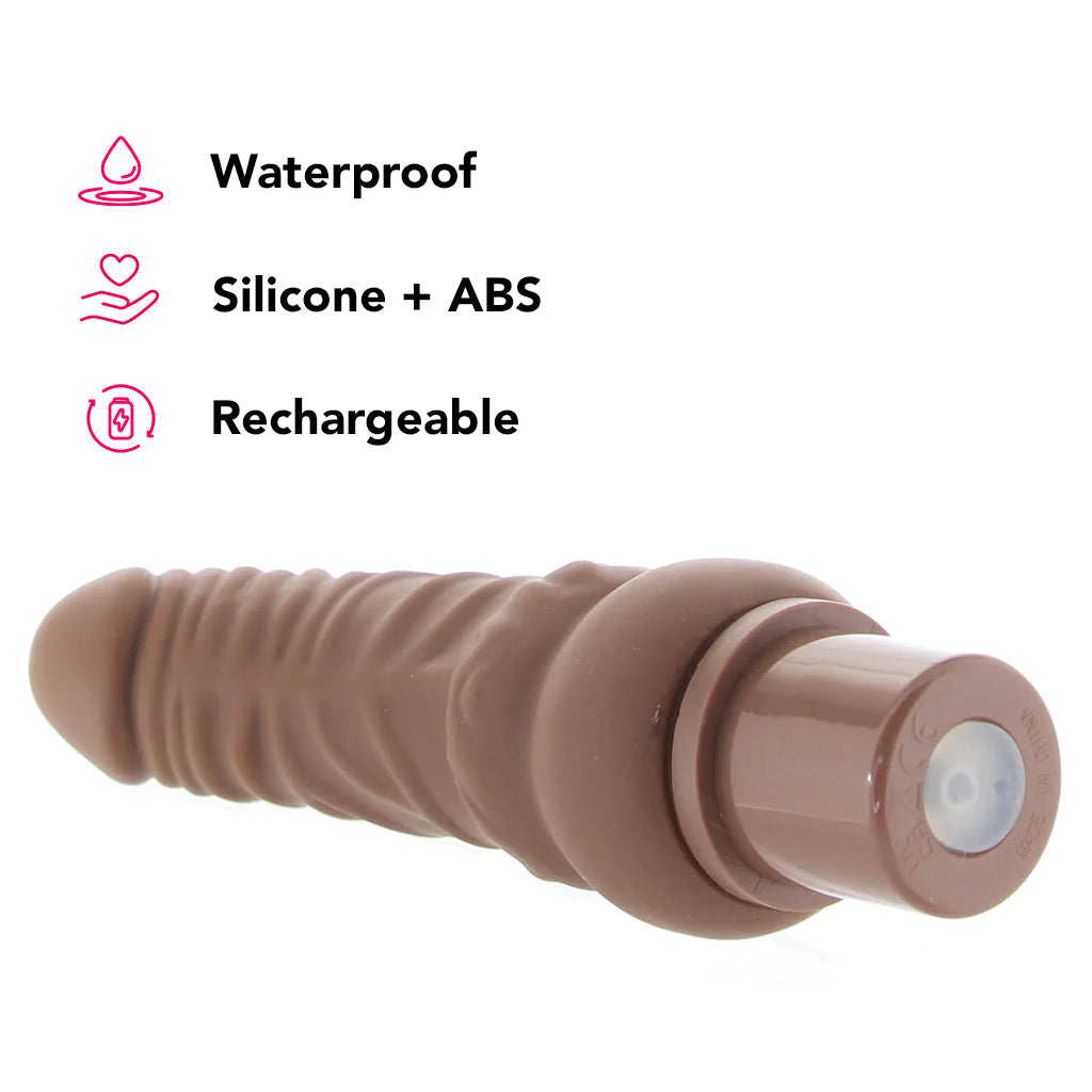 Power Stud Rechargeable Curvy Vibe in Brown Vibrators > Realistic Vibrator Dildos