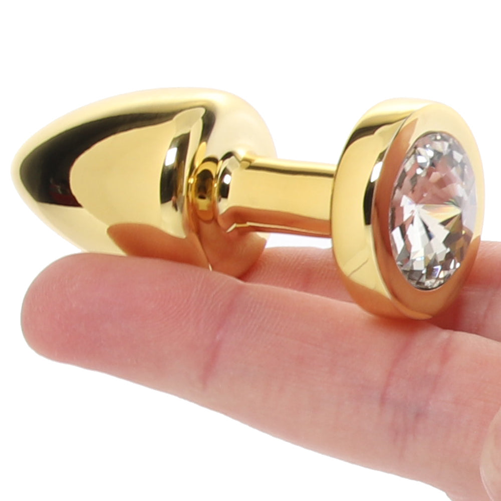 Gemsations 2 Inch Beginners Bling Bling Plug in Gold Anal Sex Toys > Butt Plugs