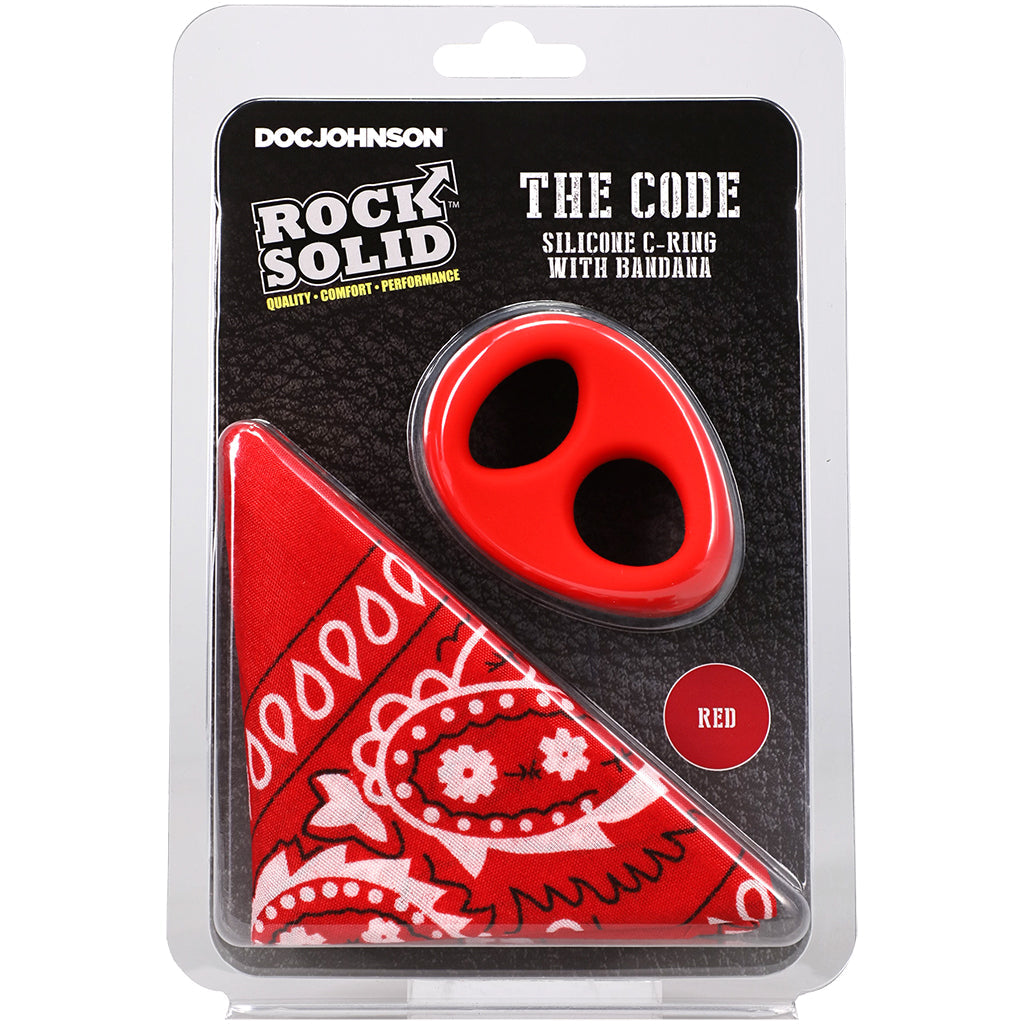 Rock Solid The Code C-Ring and Bandana Set in Red Cock Rings