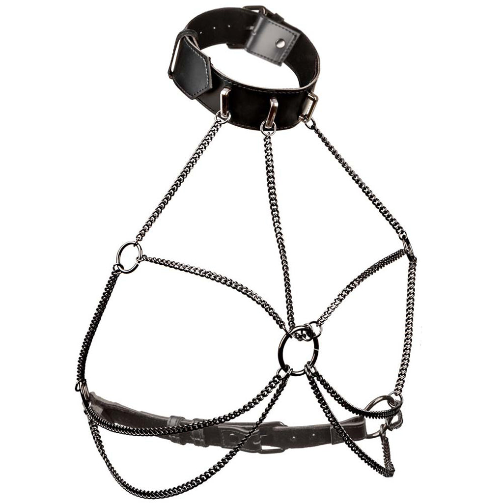 Euphoria Multi Chain Collar Harness XL Bondage and Fetish > Pleasure Masks and Dress Up Play