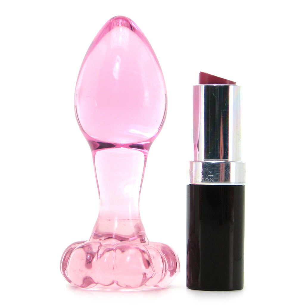 Icicles No. 48 Hand Blown Glass Butt Plug in Pink Anal Sex Toys > Butt Plugs