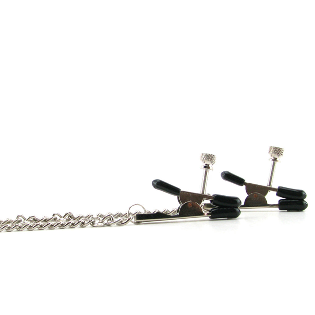 Collar with Nipple Clamps Bondage and Fetish > Nipple Stimulators & Clamps