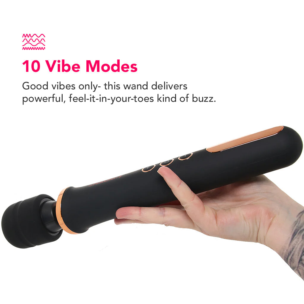 PinkCherry Rechargeable Wand in Black Vibrators > Wands