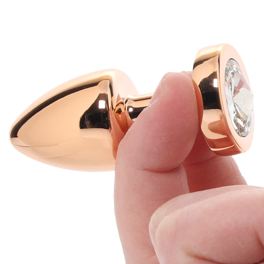 Gemsations 2 Inch Beginners Bling Bling Plug in Rose Gold Anal Sex Toys > Butt Plugs